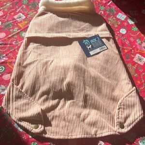 NWT Pet corduroy Light pink jacket with fleece lining. Size XL. Velcro closure.